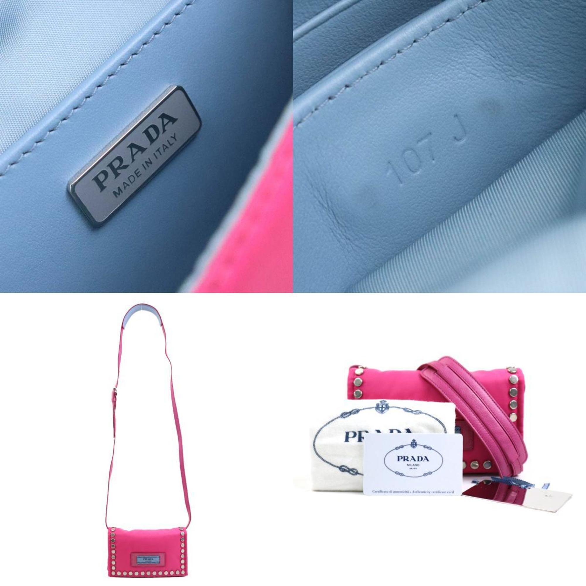 Prada Pink Nylon Leather Shoulder Bag (Pre-Owned)