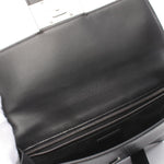 Fendi Baguette Black Gray Leather Shoulder Bag (Pre-Owned)