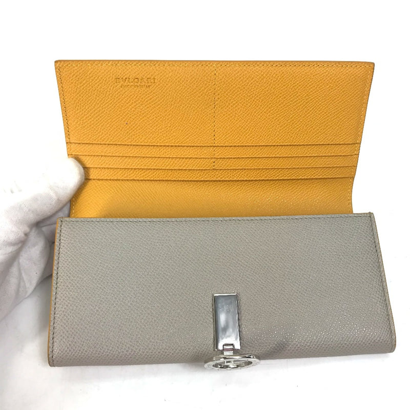 Bvlgari Gray Leather Wallet (Bi-Fold) (Pre-Owned)