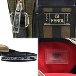 Fendi Black Brown Canvas Pochette Shoulder Bag (Pre-Owned)