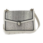 Bvlgari Black Ivory Silver Leather Shoulder Bag (Pre-Owned)