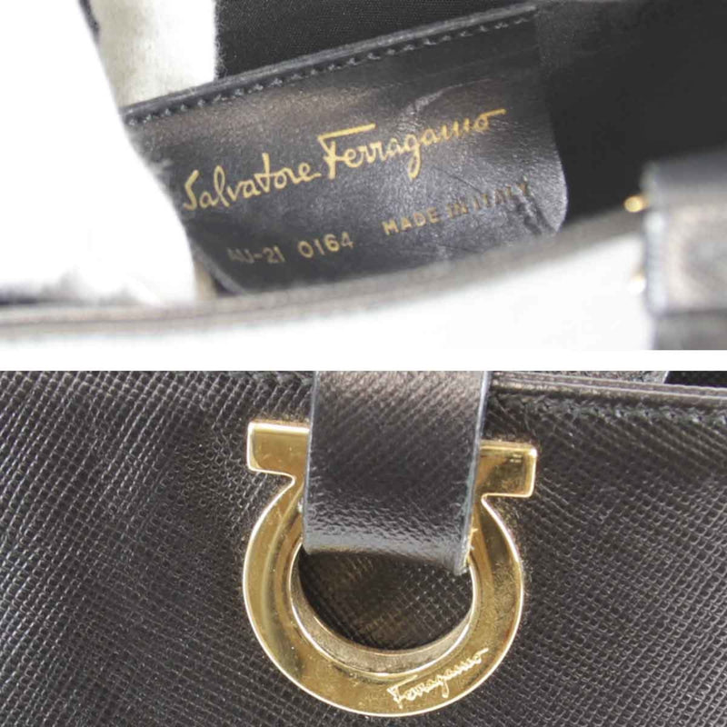 Salvatore Ferragamo Black Leather Handbag (Pre-Owned)