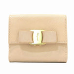 Salvatore Ferragamo Beige Leather Wallet (Bi-Fold) (Pre-Owned)