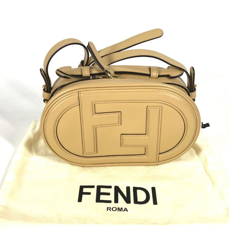 Fendi Beige Leather Handbag Shoulder Bag (Pre-Owned)