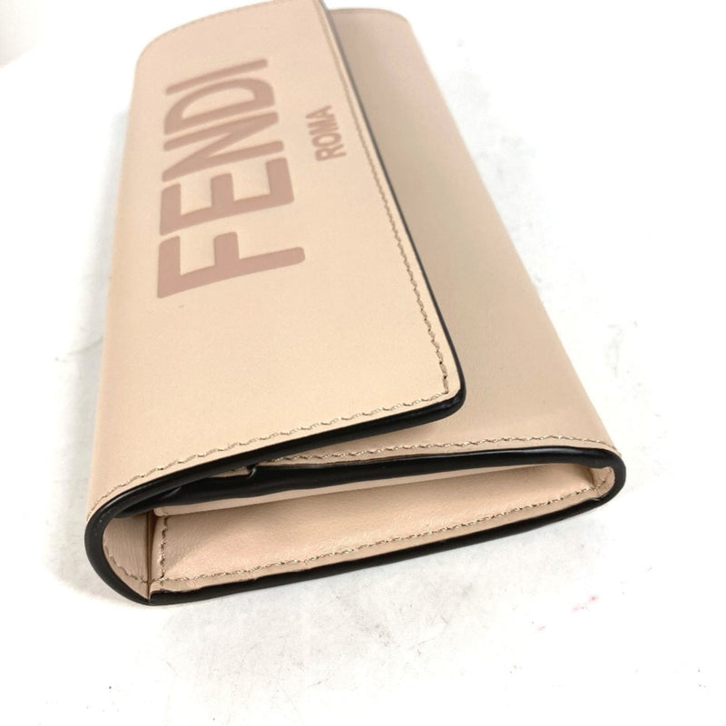 Fendi Beige Leather Long Wallet (Bi-Fold) (Pre-Owned)