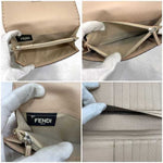 Fendi Beige Pink Leather Long Wallet (Bi-Fold) (Pre-Owned)