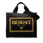 Fendi Black Canvas Shoulder Bag Tote Bag (Pre-Owned)