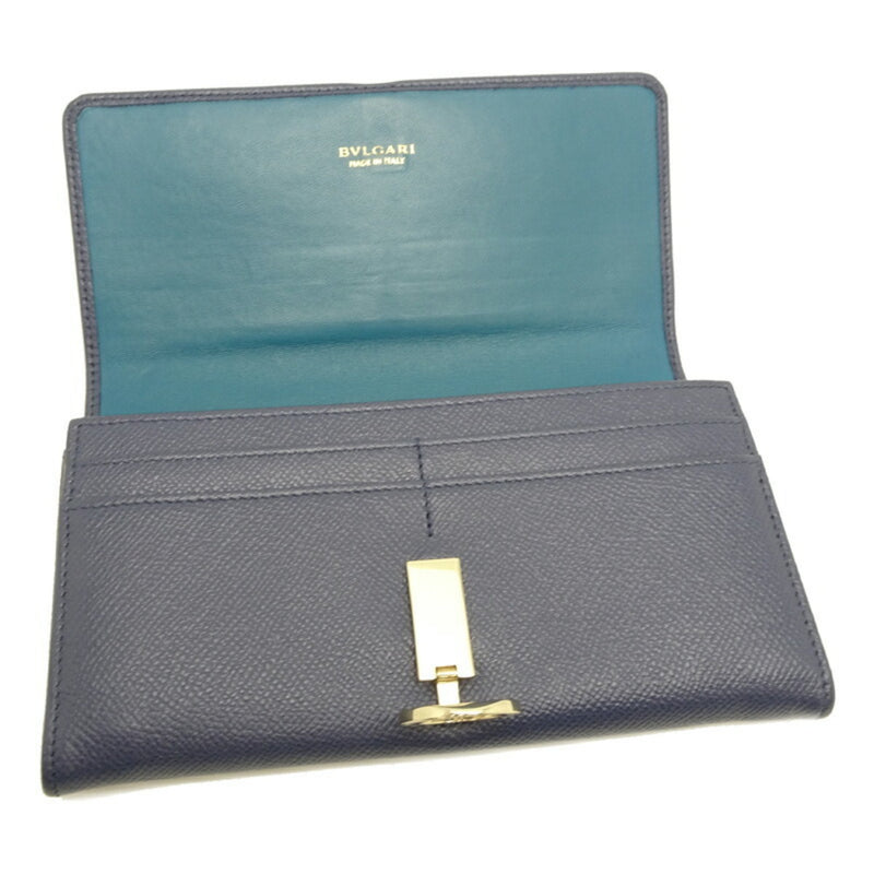 Bvlgari Blue Leather Long Wallet (Bi-Fold) (Pre-Owned)