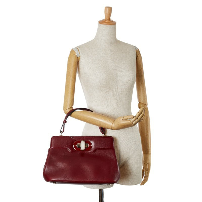 Bvlgari Wine Leather Handbag (Pre-Owned)