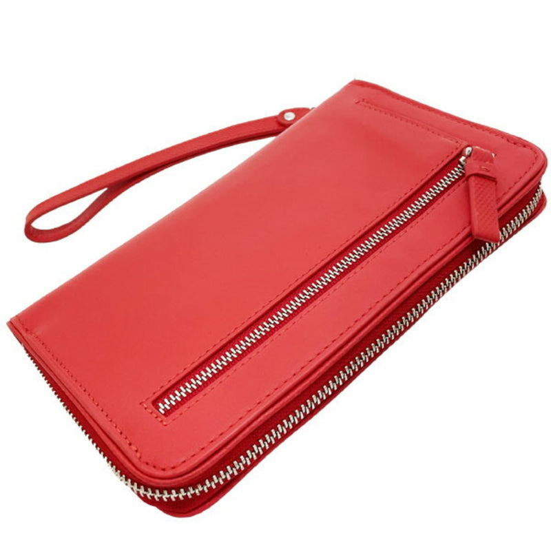 Tumi Coral Red Leather Long Wallet (Bi-Fold) (Pre-Owned)