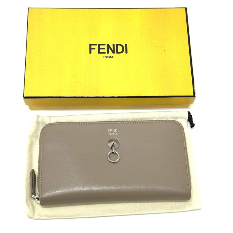 Fendi Beige Leather Long Wallet (Bi-Fold) (Pre-Owned)