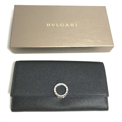 Bvlgari Black Leather Long Wallet (Bi-Fold) (Pre-Owned)