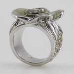 Chanel Camellia Silver Band Ring (Pre-Owned)