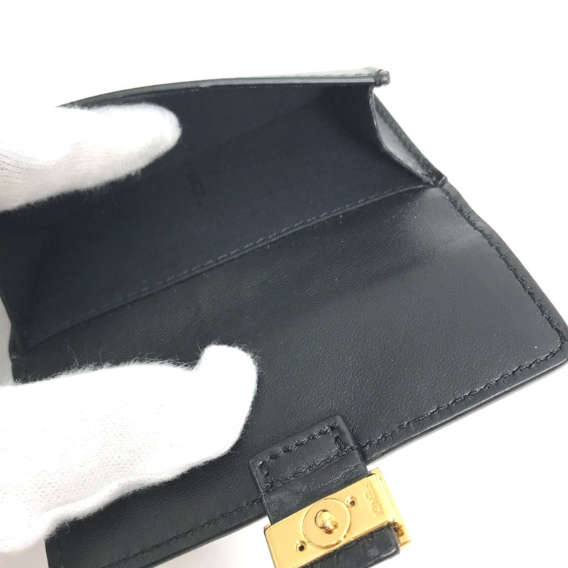 Fendi Black Leather Coin Purse/Coin Case (Pre-Owned)