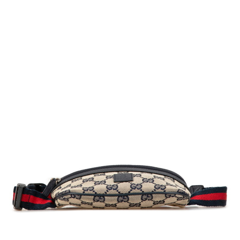 Gucci Navy Canvas Leather Fanny Pack (Pre-Owned)