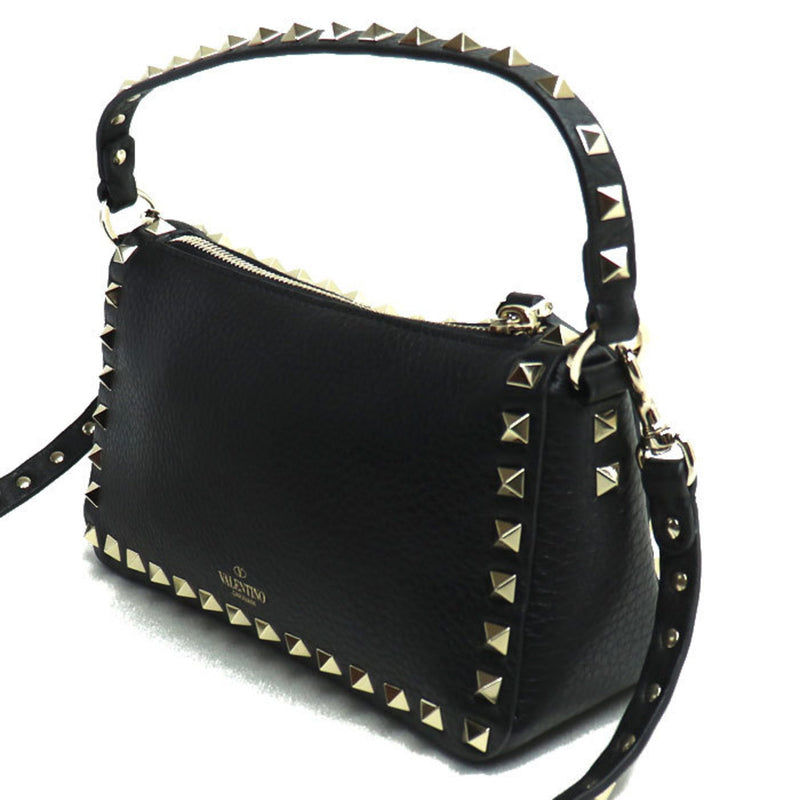 Valentino Garavani Black Leather Shoulder Bag (Pre-Owned)