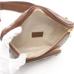 Gucci Beige Brown Coated Canvas Leather Fanny Pack (Pre-Owned)