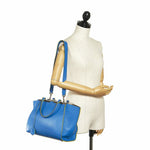 Fendi 3Jours Blue Leather Handbag Shoulder Bag (Pre-Owned)