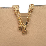 Versace Beige Leather Handbag Shoulder Bag (Pre-Owned)