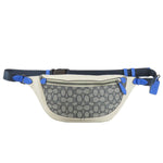 Coach Blue White Canvas Leather Fanny Pack (Pre-Owned)