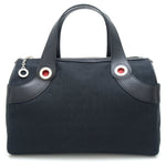 Bvlgari Black Canvas Leather Boston Bag (Pre-Owned)