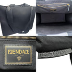 Fendi Black Gold Canvas Handbag Shoulder Bag (Pre-Owned)