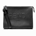 Fendi Black Leather Clutch Bag (Pre-Owned)