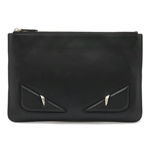 Fendi Black Leather Clutch Bag (Pre-Owned)