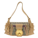 Fendi Beige Canvas Shoulder Bag (Pre-Owned)