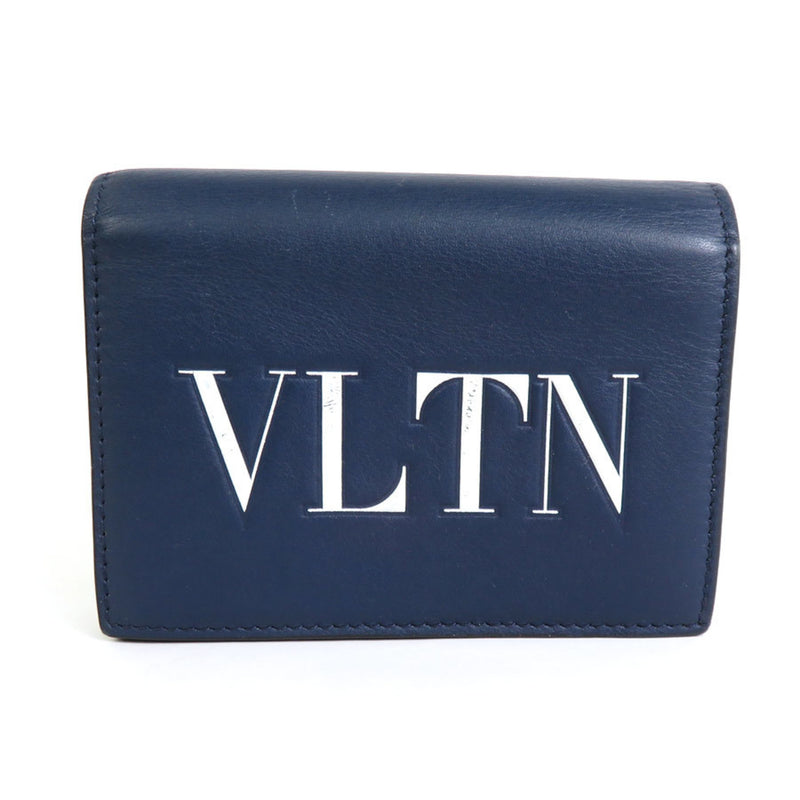 Valentino Garavani Navy Leather Wallet (Bi-Fold) (Pre-Owned)