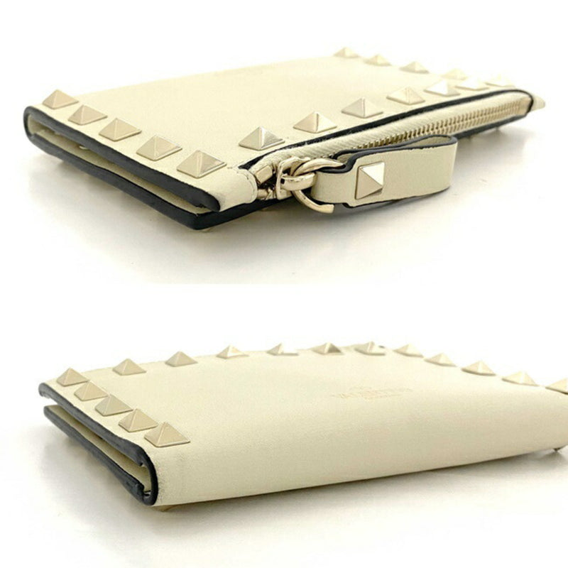 Valentino Garavani Beige Ivory Leather Wallet (Bi-Fold) (Pre-Owned)