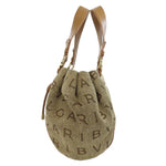 Bvlgari Logomania Brown Canvas Handbag (Pre-Owned)