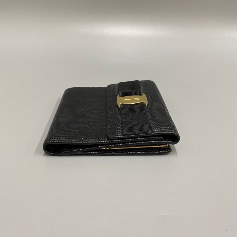 Salvatore Ferragamo Black Leather Wallet (Bi-Fold) (Pre-Owned)