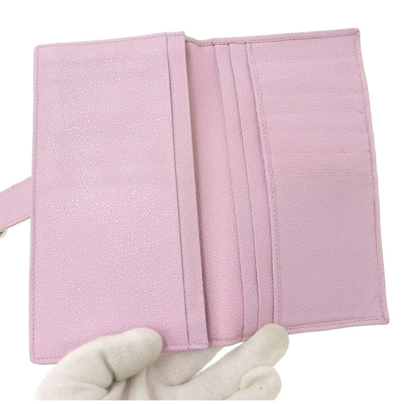 Bvlgari Pink Leather Long Wallet (Bi-Fold) (Pre-Owned)