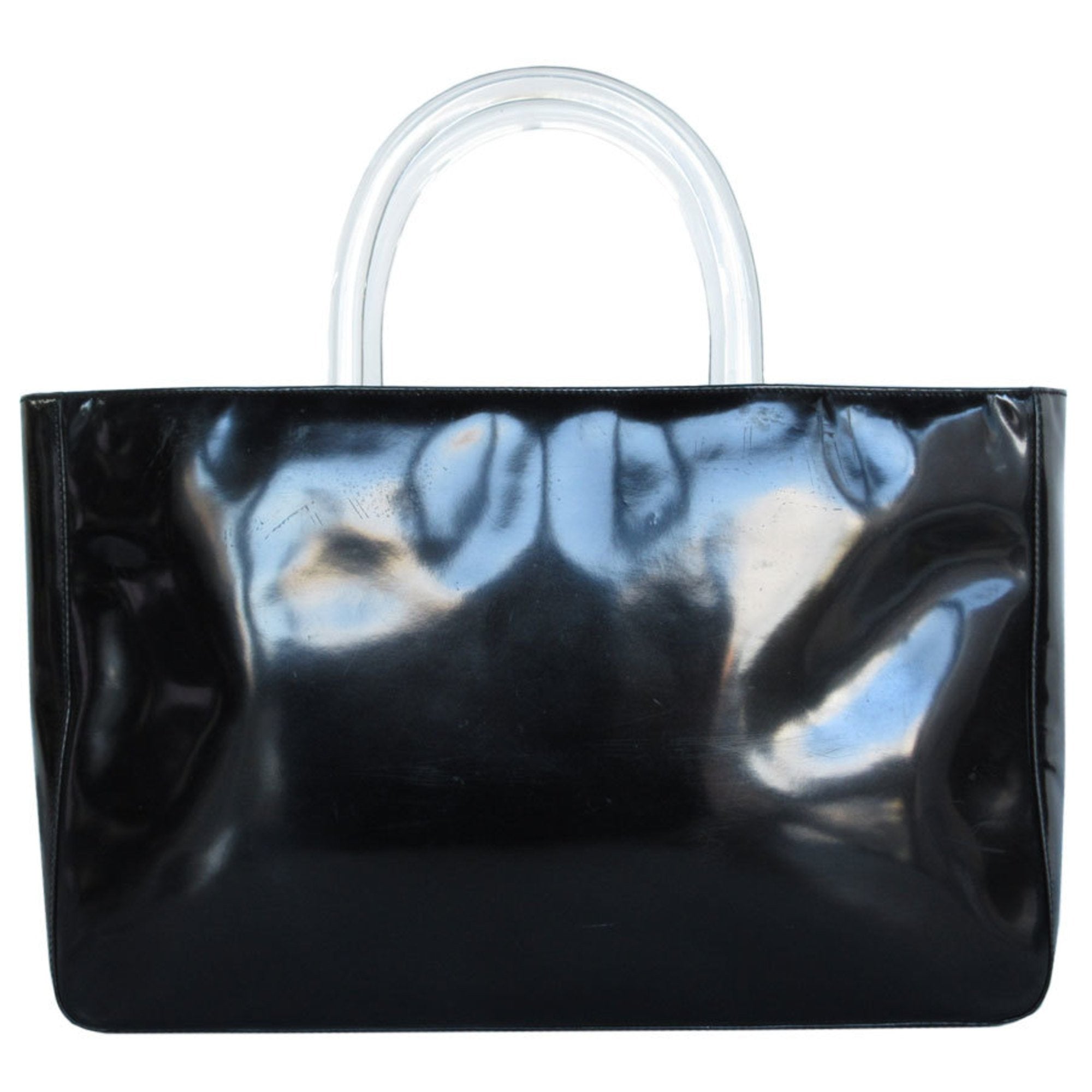 Prada Black Leather Plastic Handbag (Pre-Owned)