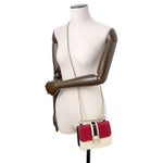 Valentino Garavani Black Red Color White Leather Shoulder Bag (Pre-Owned)