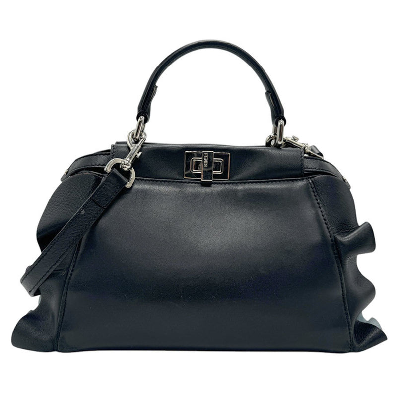 Fendi Black Leather Handbag Shoulder Bag (Pre-Owned)