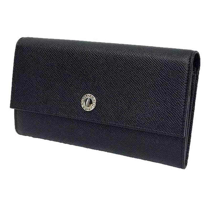 Bvlgari Black Leather Long Wallet (Bi-Fold) (Pre-Owned)