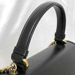 Salvatore Ferragamo Black Leather Handbag Shoulder Bag (Pre-Owned)