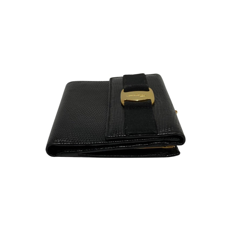 Salvatore Ferragamo Black Leather Wallet (Bi-Fold) (Pre-Owned)