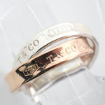 Tiffany Pink Gold Silver Pink Gold (18K) Sterling Silver 925 Band Ring (Pre-Owned)