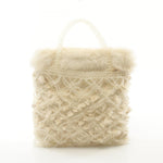 Anteprima Ivory Beads Fur Handbag (Pre-Owned)