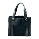 Bvlgari Black Canvas Leather Handbag Tote Bag (Pre-Owned)