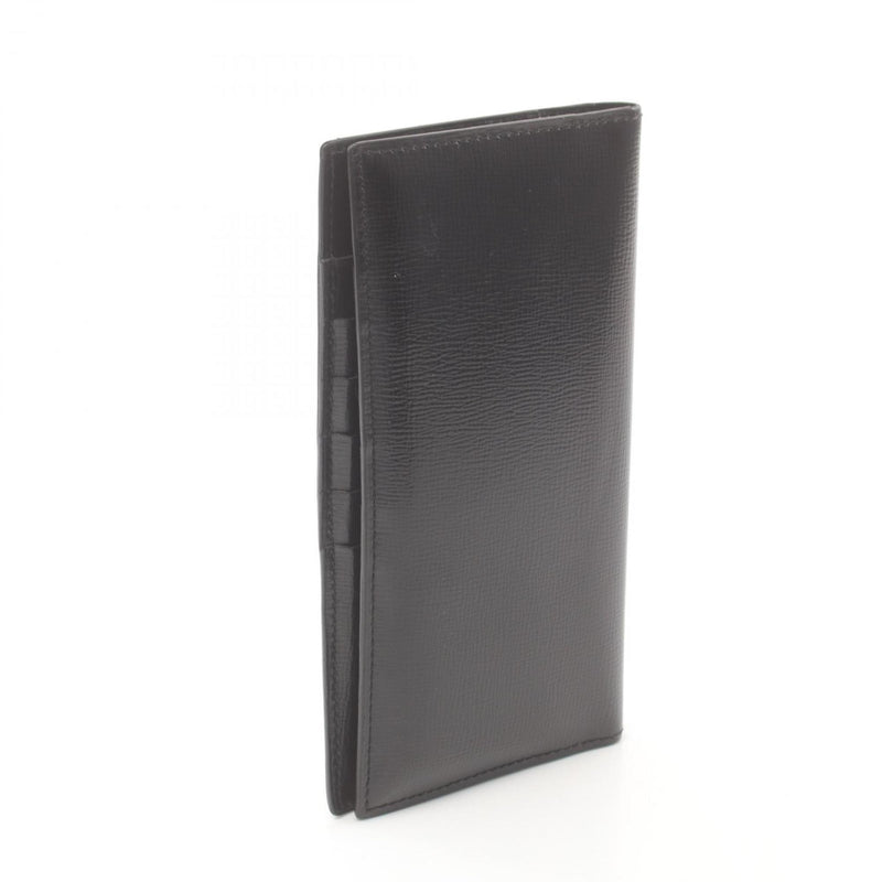 Valextra Black Leather Long Wallet (Bi-Fold) (Pre-Owned)