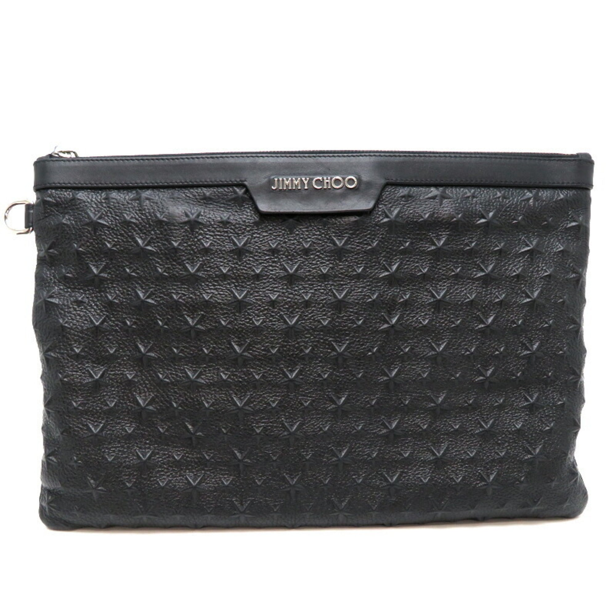 Jimmy Choo Black Leather Clutch Bag (Pre-Owned)