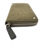 Valentino Garavani Khaki White Canvas Leather Long Wallet (Bi-Fold) (Pre-Owned)