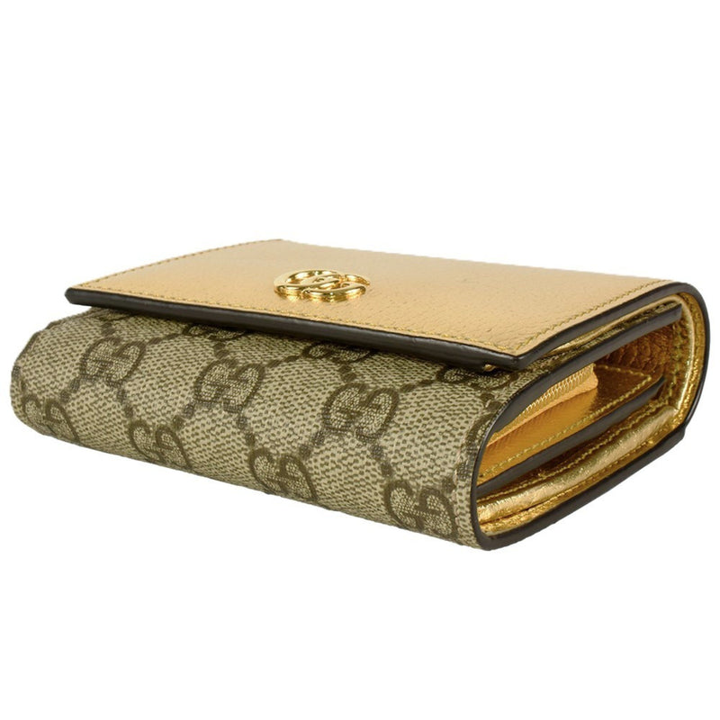 Gucci Gold Gg Supreme Leather Wallet (Bi-Fold) (Pre-Owned)