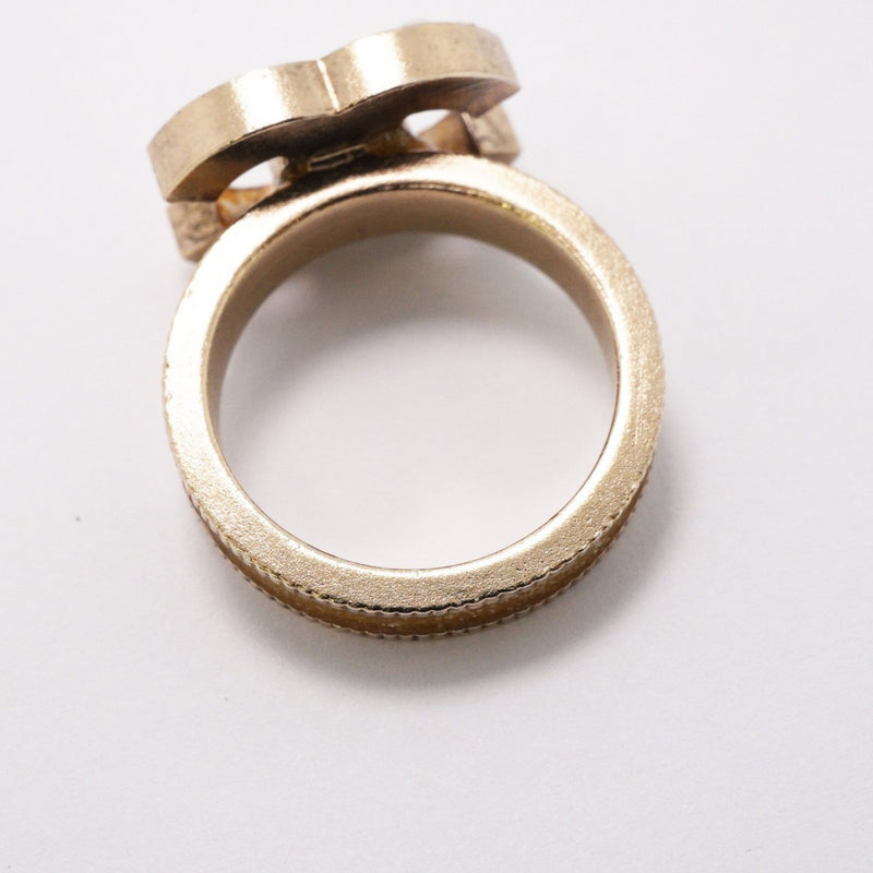 Chanel Champagne Gold White Gold Plating Band Ring (Pre-Owned)