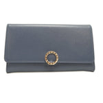 Bvlgari Blue Leather Long Wallet (Bi-Fold) (Pre-Owned)