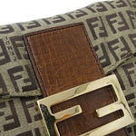 Fendi Brown Khaki Canvas Shoulder Bag (Pre-Owned)